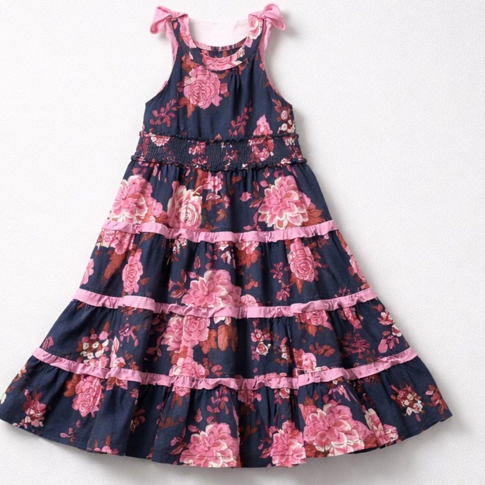 Matilda Jane Enchanted Garden Clarabelle Halter blue and pink floral dress 2